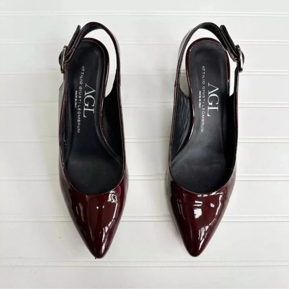 AGL burgundy pumps for women